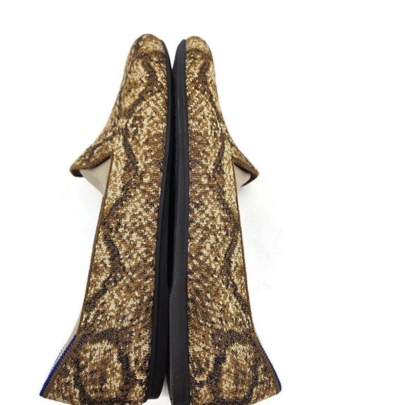 New Rothy's Bronze Python Loafer Womens 9.5 Flats Metallic Snake Print Rothys - Picture 5 of 9